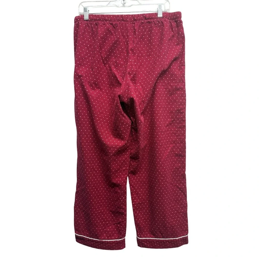 Gillian & O'Malley Pajama Pant Size LG Women's Polka Dot Red Flannel Sleep Pants
